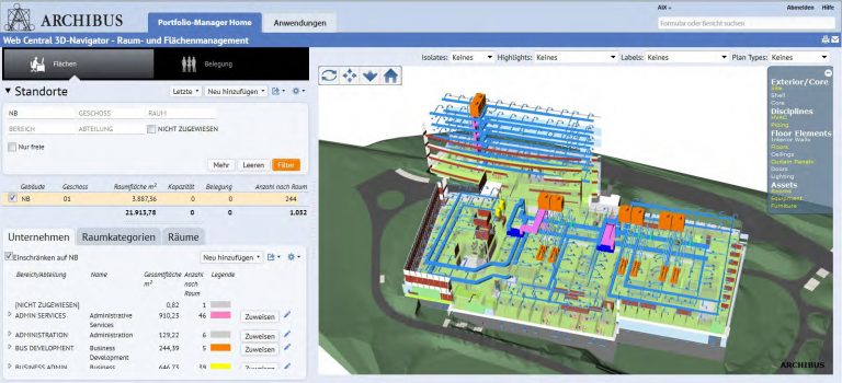 Archibus Web Central 3D Navigator